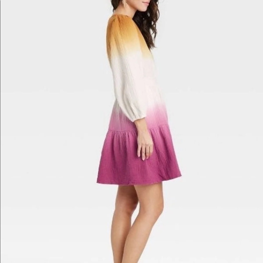 Tie-Dye Long Sleeve Tiered Dress - Universal Thread Purple small - Picture 3 of 3